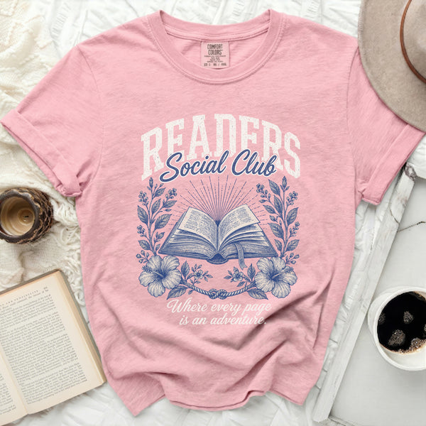 Readers Social Club Literary Tee in Blossom