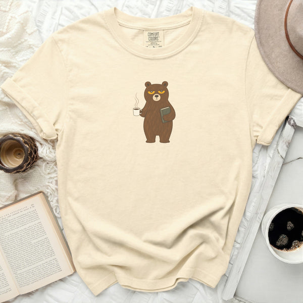 Grumpy Coffee Bear Tee in Ivory