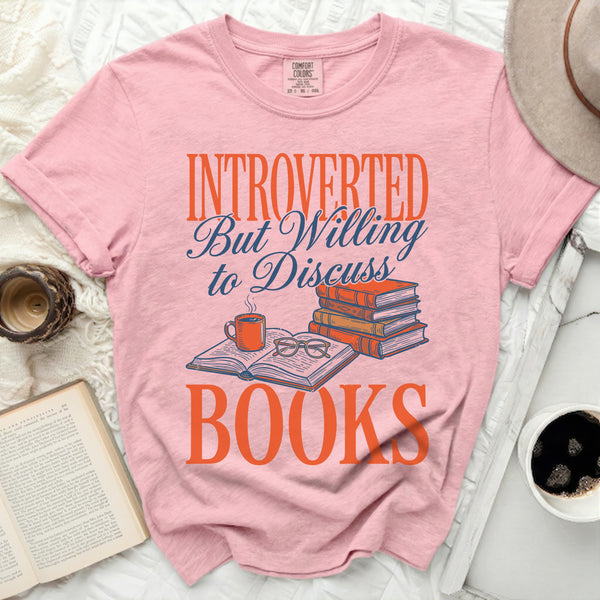 Introverted Book Lover Tee in Blossom