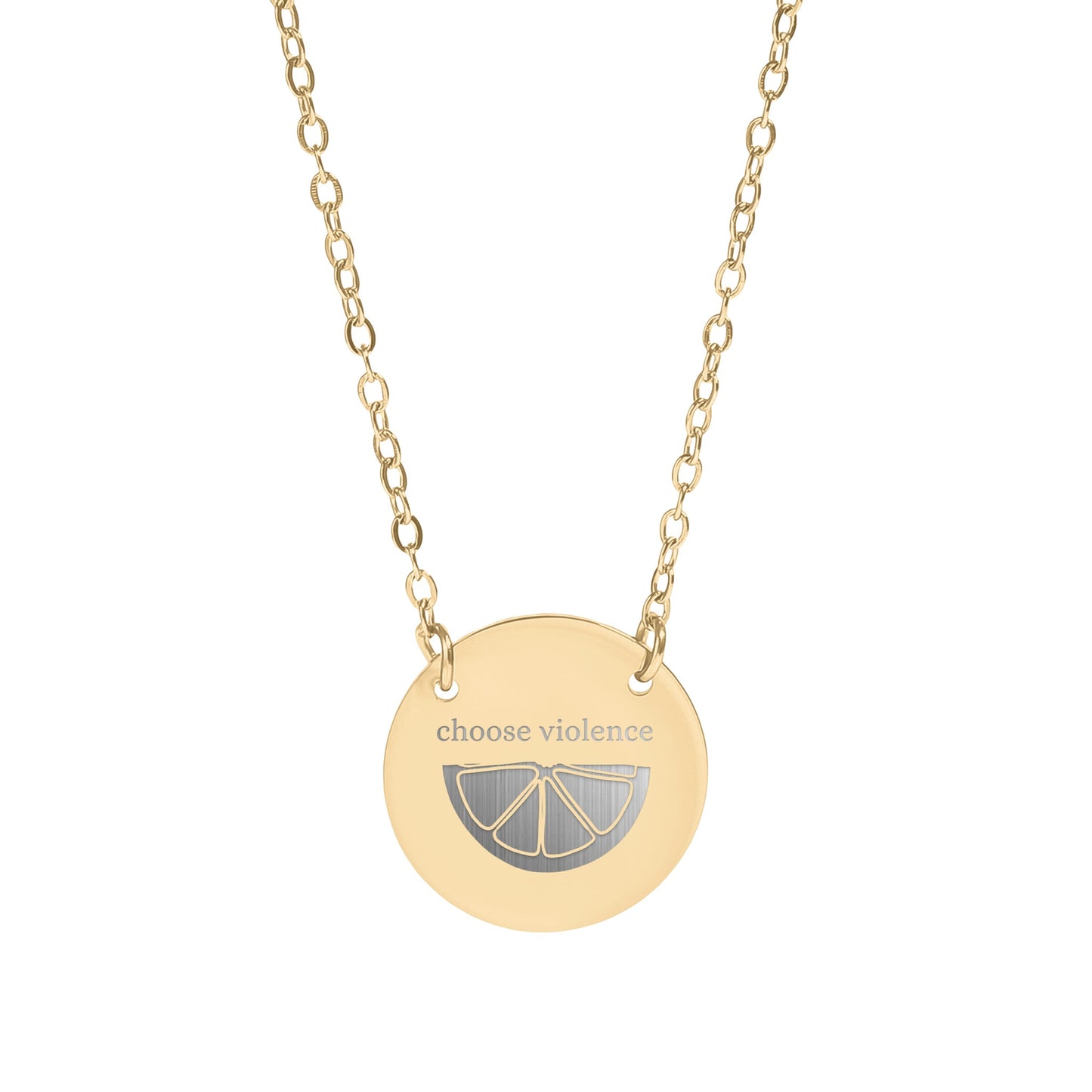 Lemon Slice Choose Violence Pendant Necklace
