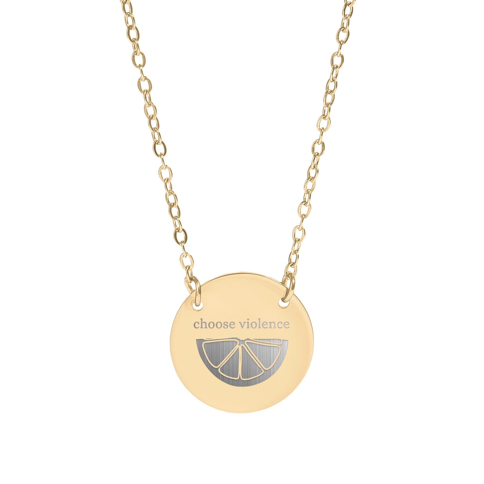 Lemon Slice Choose Violence Pendant Necklace