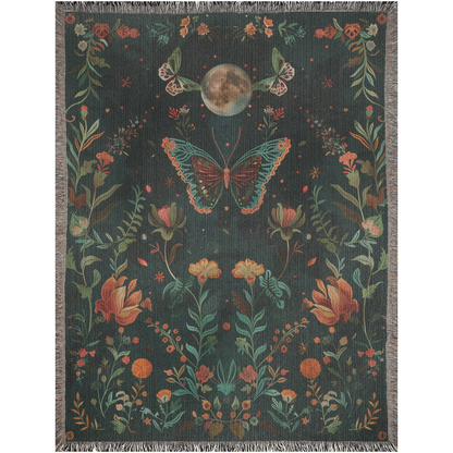 🌕 Mystic Moon Butterfly Blanket - Enchanting Moonlit Garden Decor 🌕