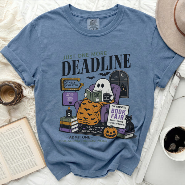 Just One More Deadline Tee in Blue Jean