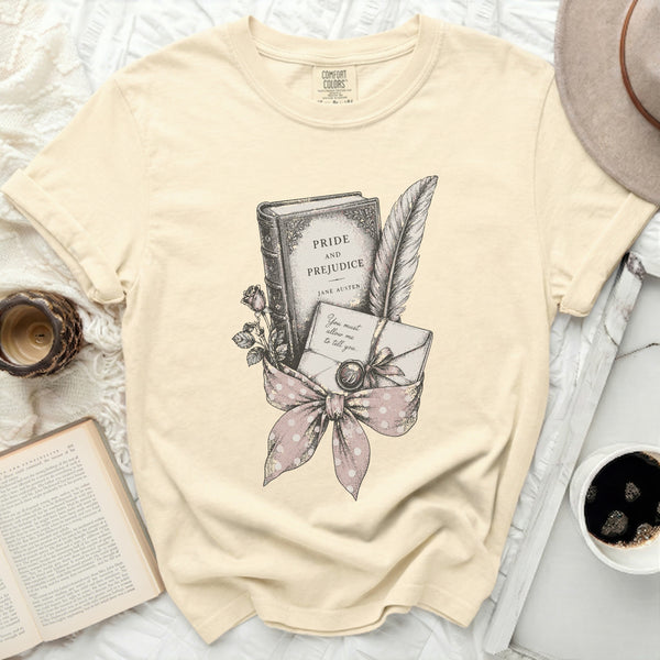 Austen Literary Charm Tee in Ivory