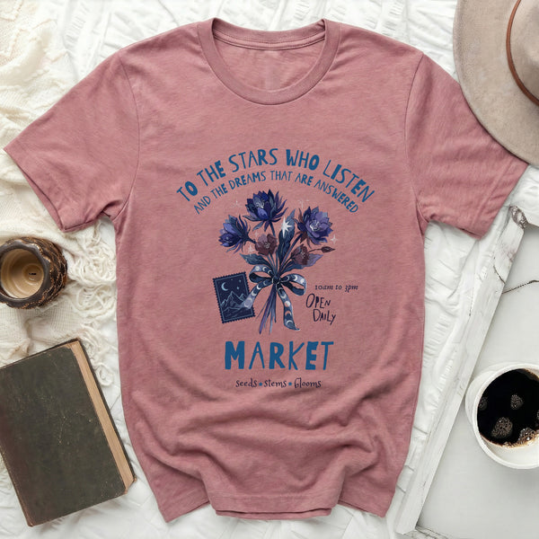Velaris Flower Market Tee in Heather Mauve