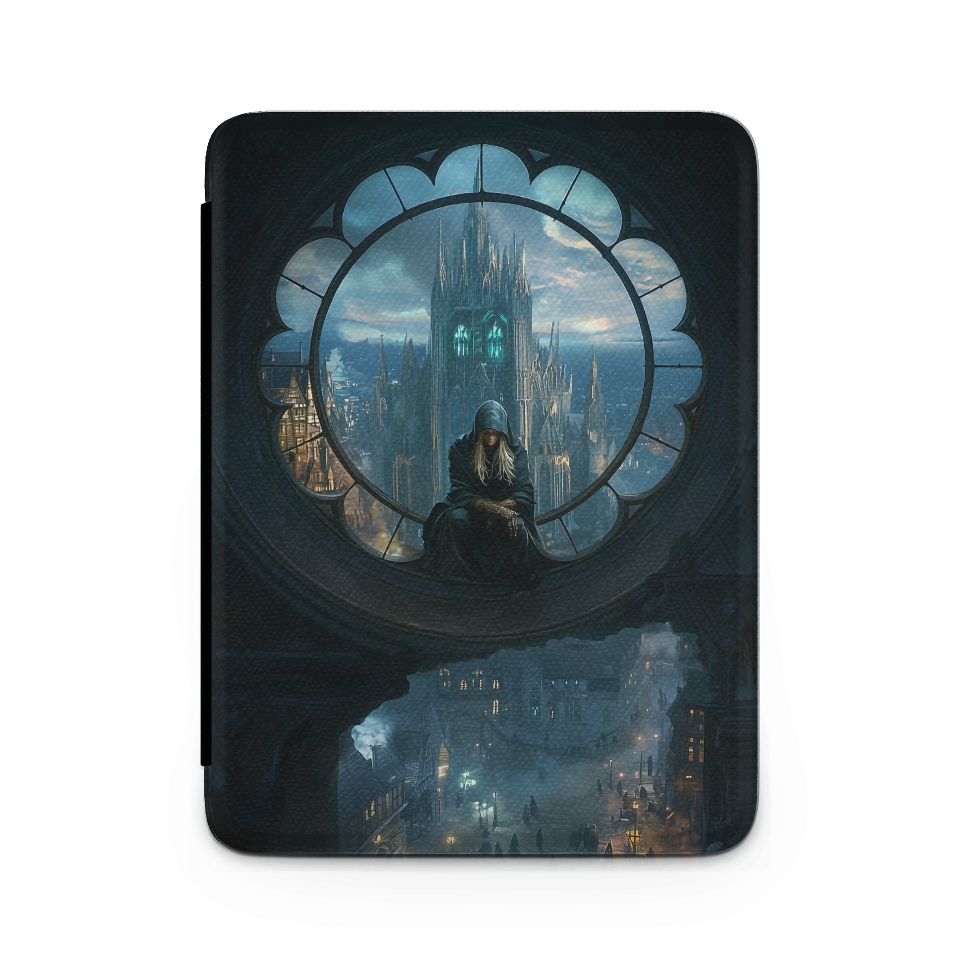 Dark Hooded Figure Gothic City Castle View product type