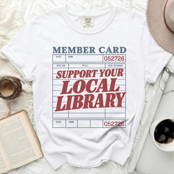 Local Library Card Tee in White
