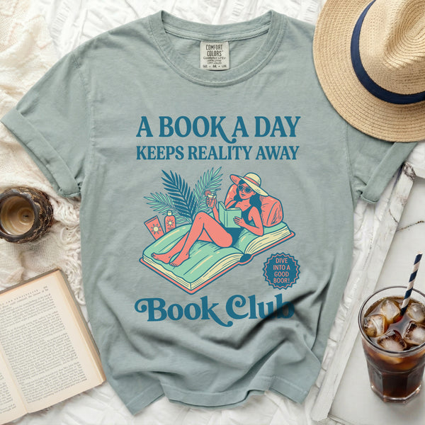 Reality Away Book Club Tee in Bay