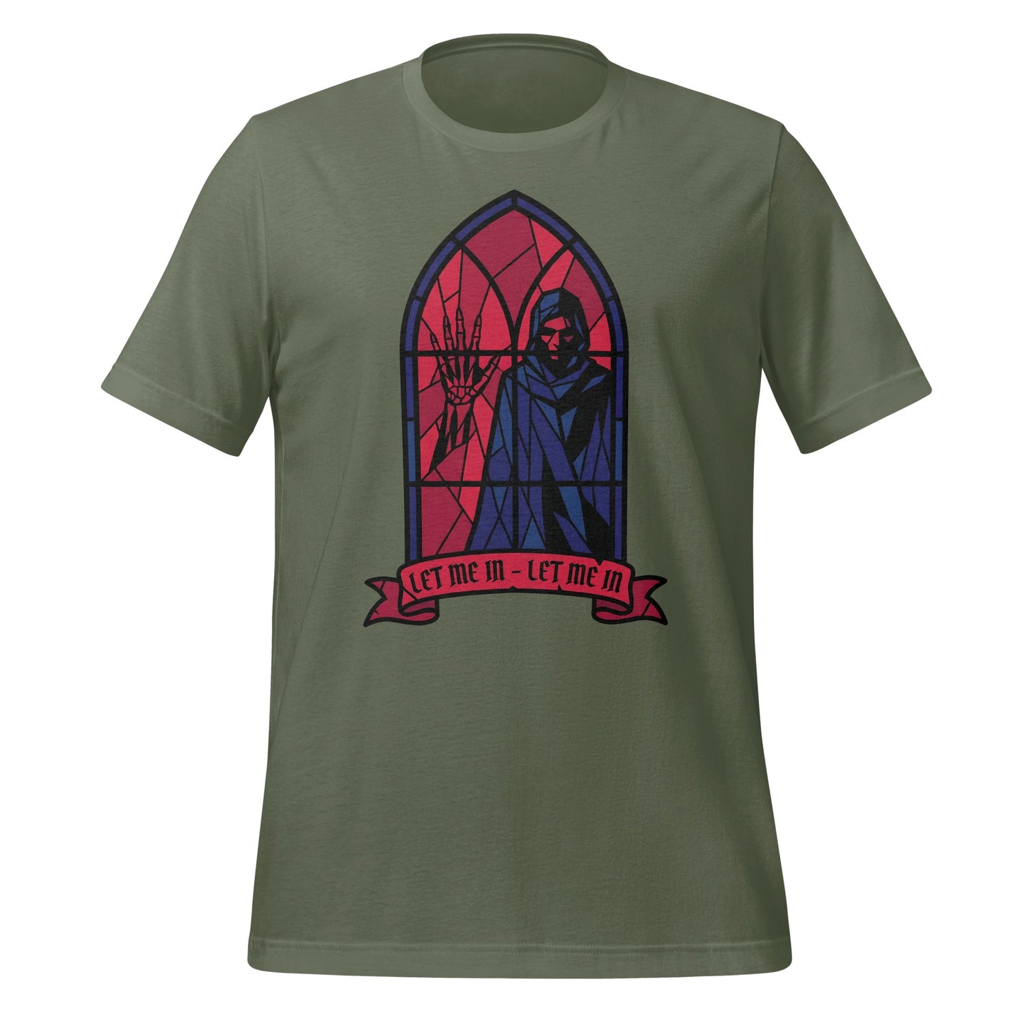 Let Me In Gothic Horror Stained Glass Graphic Shirt