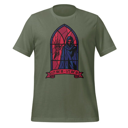 Let Me In Gothic Horror Stained Glass Graphic Shirt