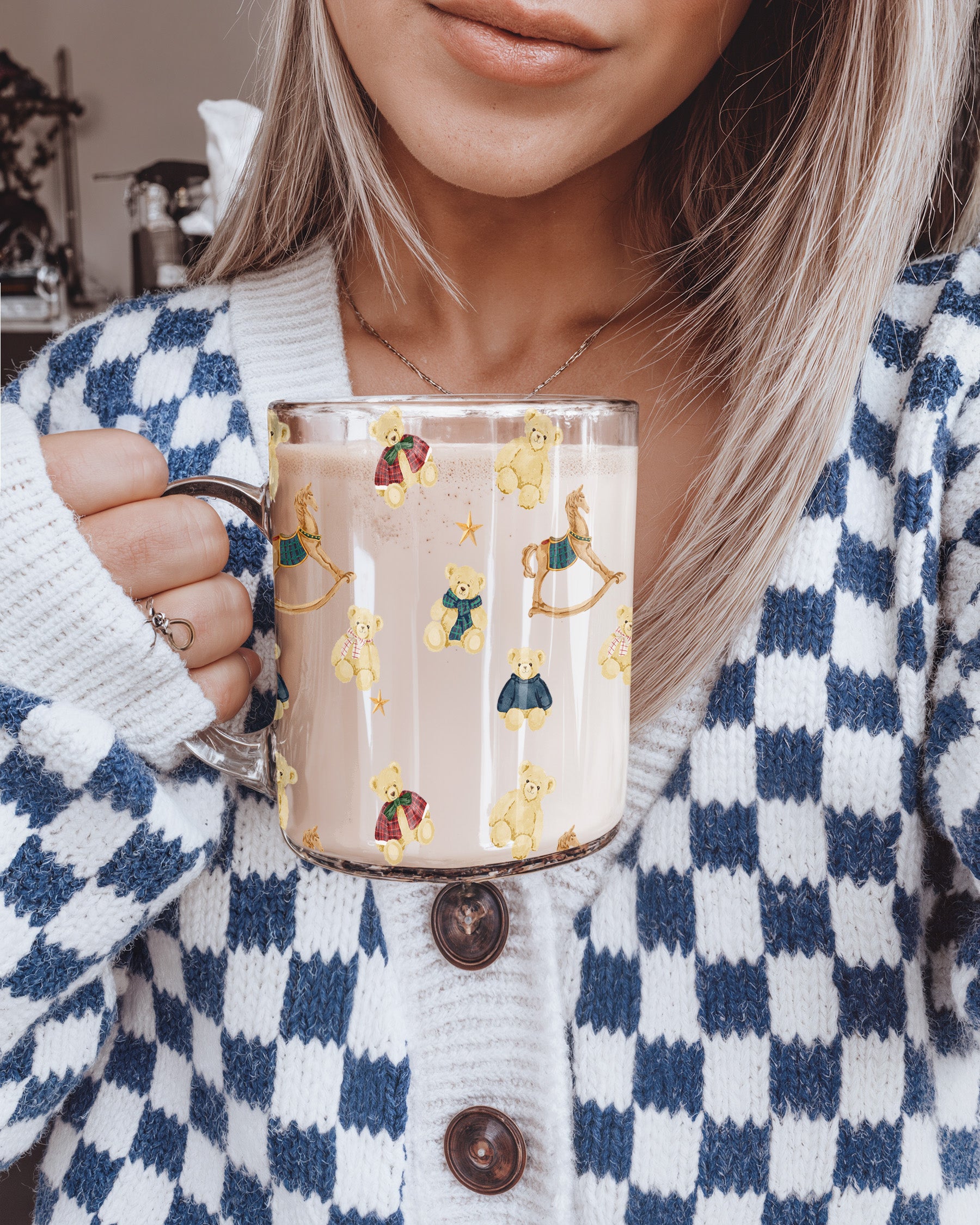 Cute Teddy Bear Design Clear Mug product