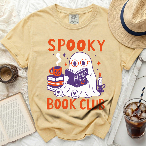 Spooky Book Club Tee in Butter