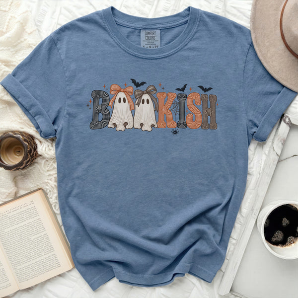 Retro Bookish Ghost Book Tee in Blue Jean