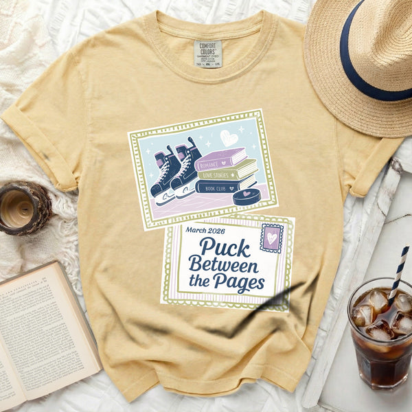 Puck & Pages Romance Passion and Prose Tee in Butter