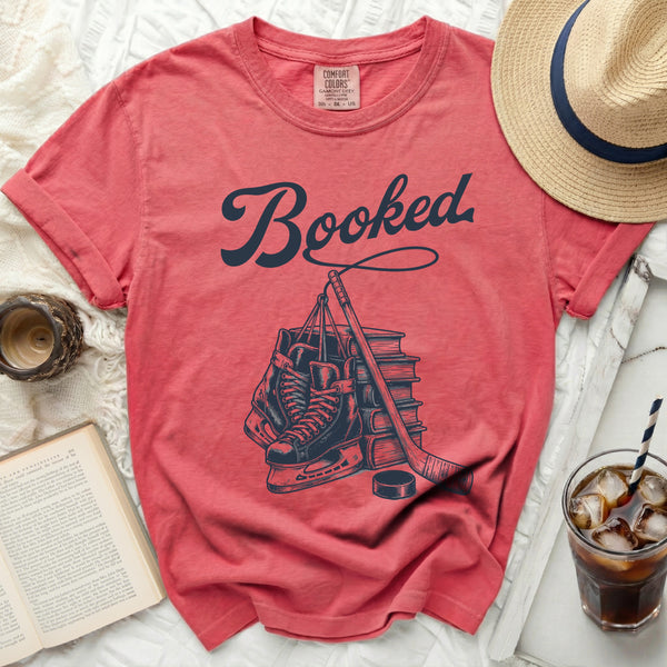 Booked: Books & Blades Tee in Watermelon
