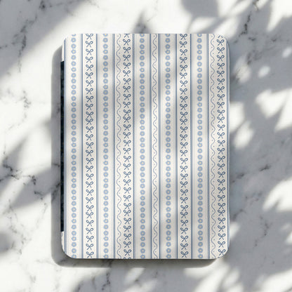 Blue and White Striped Patterned Minimalist Notebook