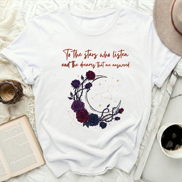Moon & Roses Bookish Tee in White