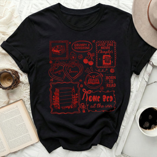 Book Lover Quotes Design Black Short-Sleeve Shirt