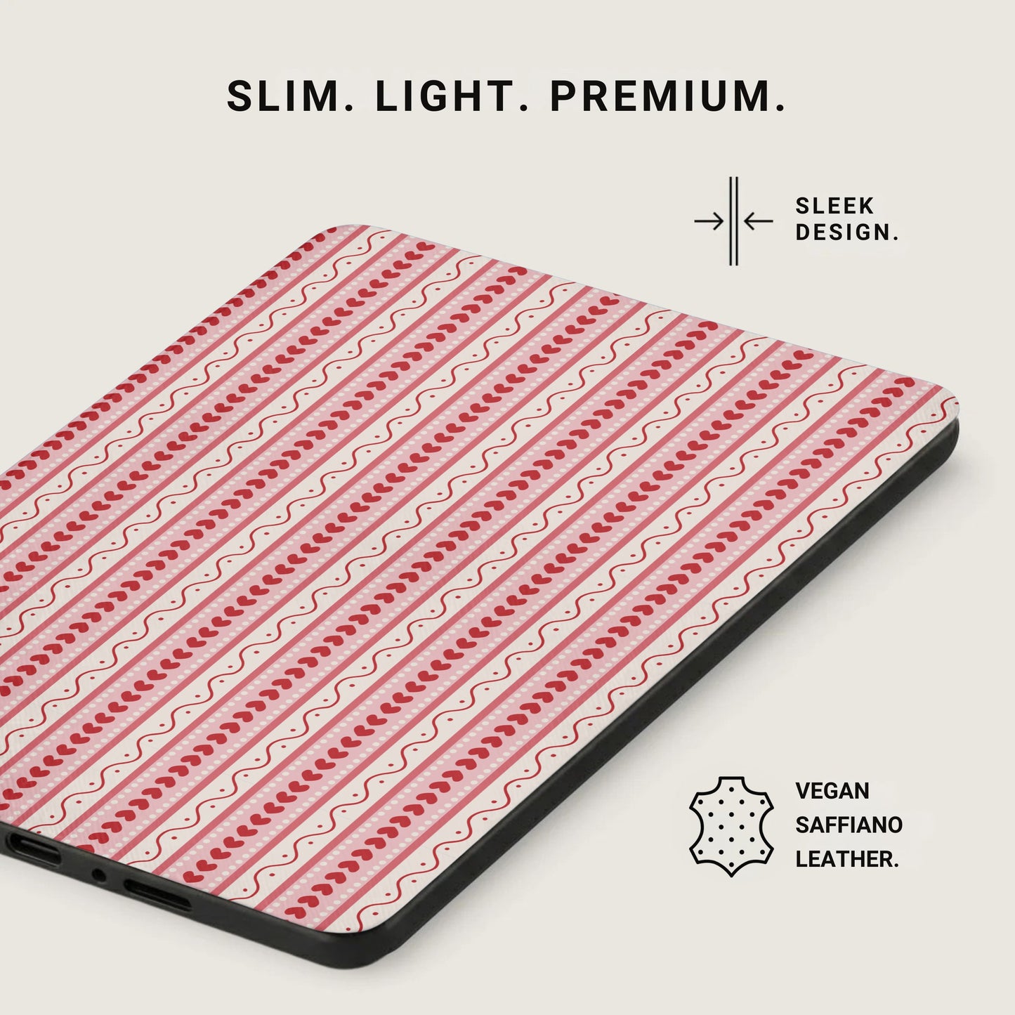 Slim Light Premium Vegan Saffiano Leather Tablet Cover