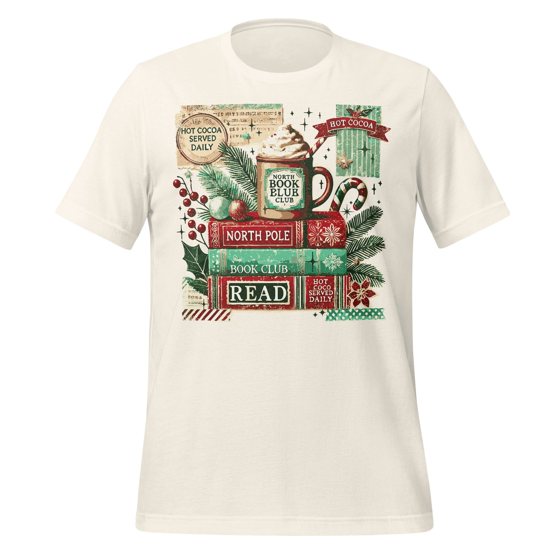 North Pole Book Club Festive Hot Cocoa Reading Shirt