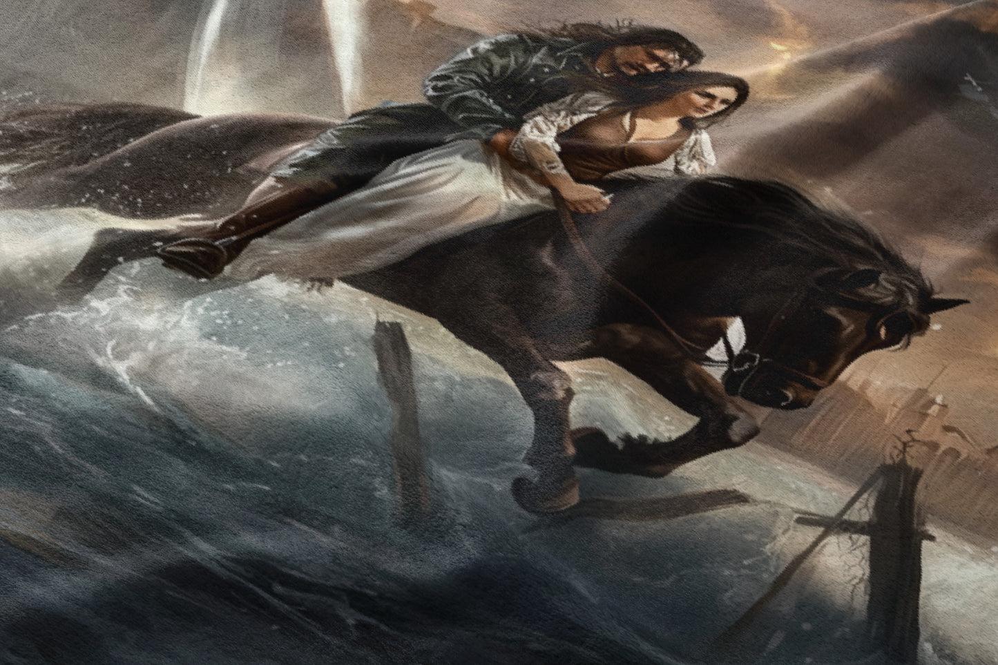 Romantic Adventure on Horseback Oil Painting Product