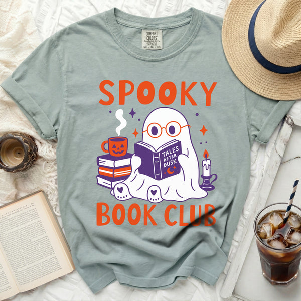 Spooky Book Club Tee in Bay