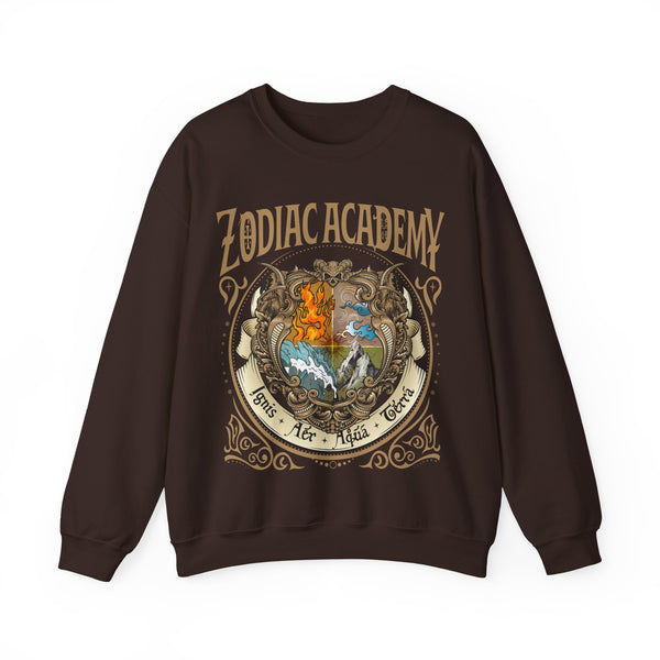 ZA Elements Crest Sweatshirt in Dark Chocolate