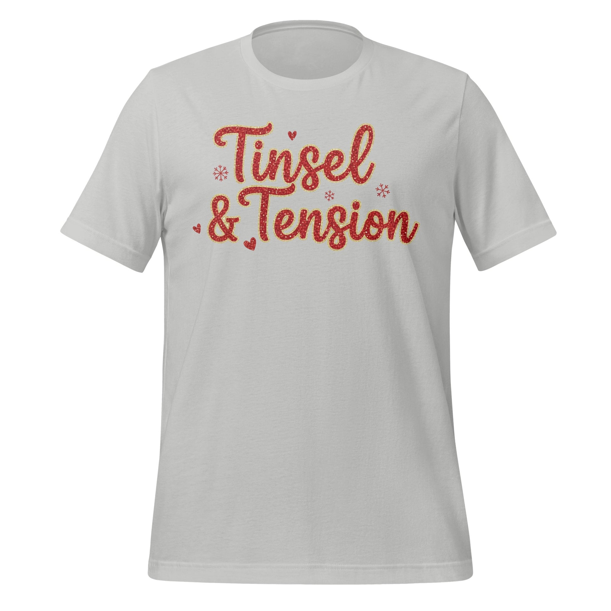 Tinsel and Tension Festive Design Short Sleeve Shirt