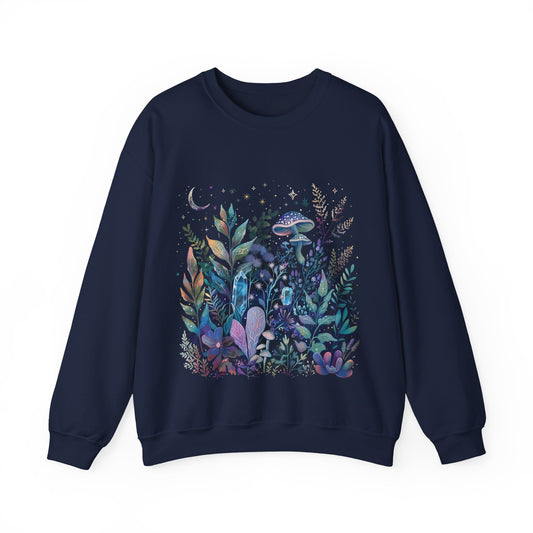 🌙 Spooky Cottagecore Botanical Sweatshirt