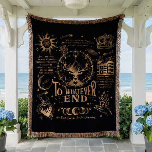 To Whatever End Throne of Glass Woven Blanket