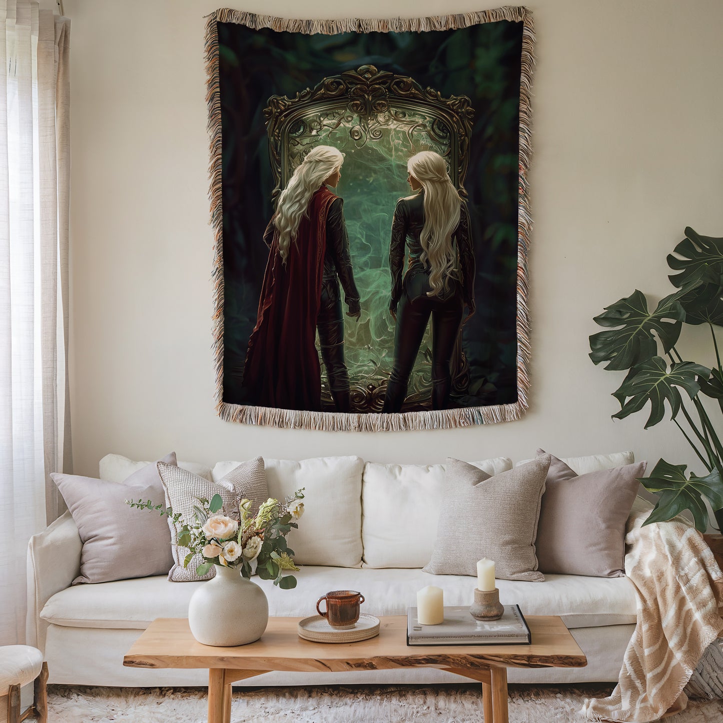 Bookish Fantasy Mirror Scene Blanket
