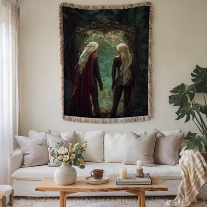 Bookish Fantasy Mirror Scene Blanket