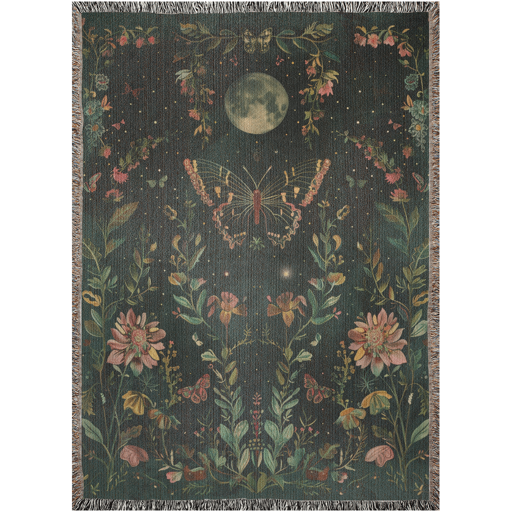 🌕 Mystic Moon Butterfly Blanket - Moonlit Garden Aesthetic 🌕