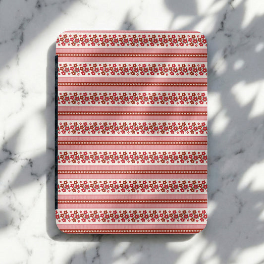 Floral Stripes Designer Pattern on Pink Background Cover