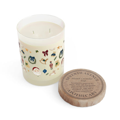 Holiday-Themed Scented Candle with Wooden Lid