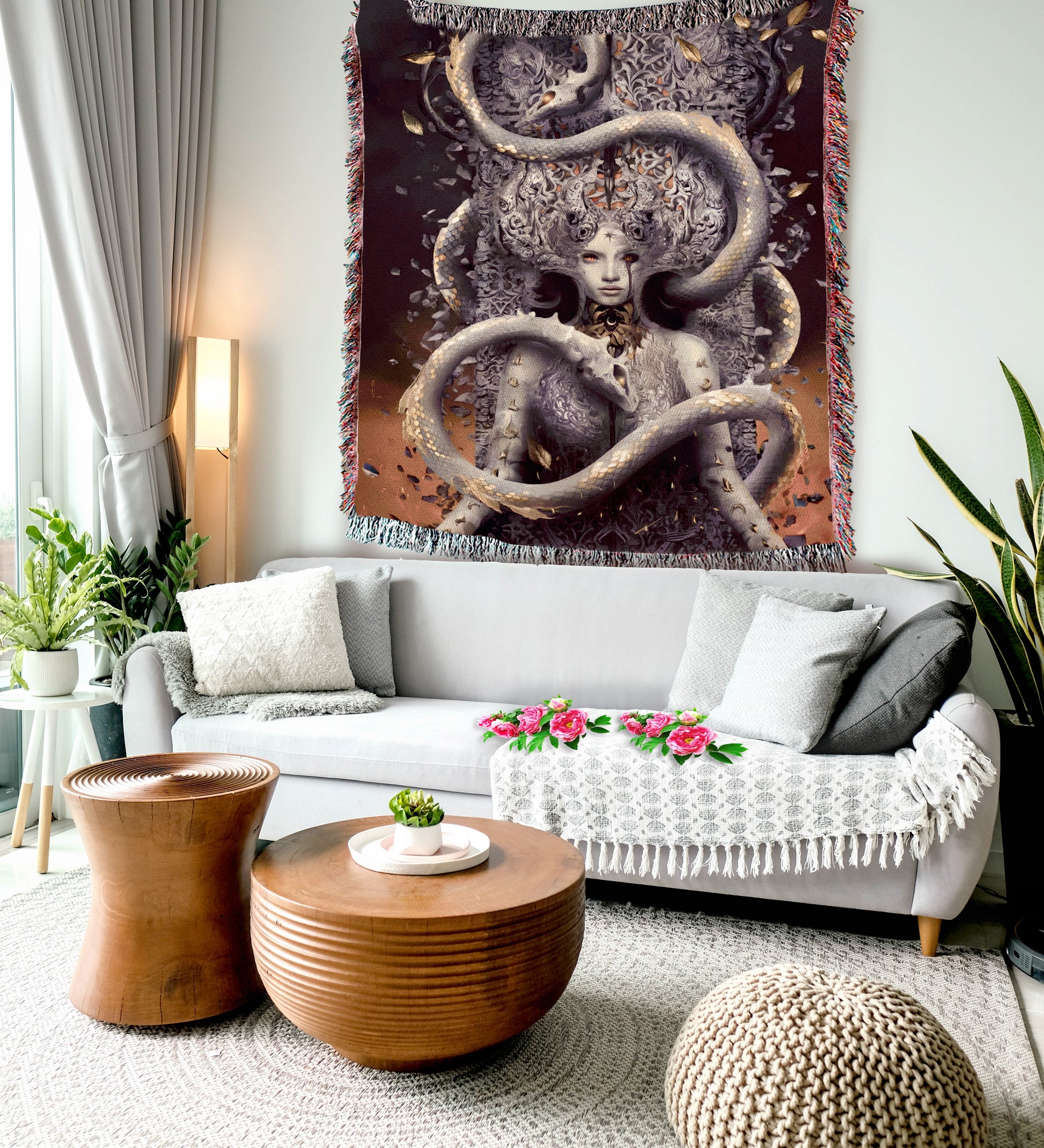 Dark House of Flame and Shadow Woven Blanket - MagicMerchEmporium