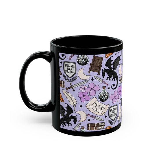 Black Fourth Wing Fantasy Mug