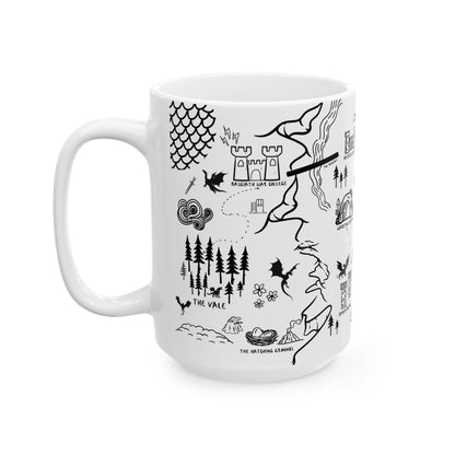 White Fourth Wing Map Mug