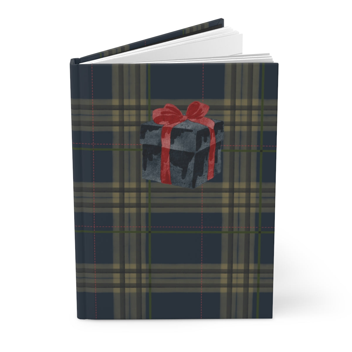 Festive plaid journal with gift design