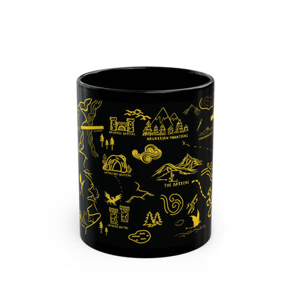 Black Fourth Wing Map Mug