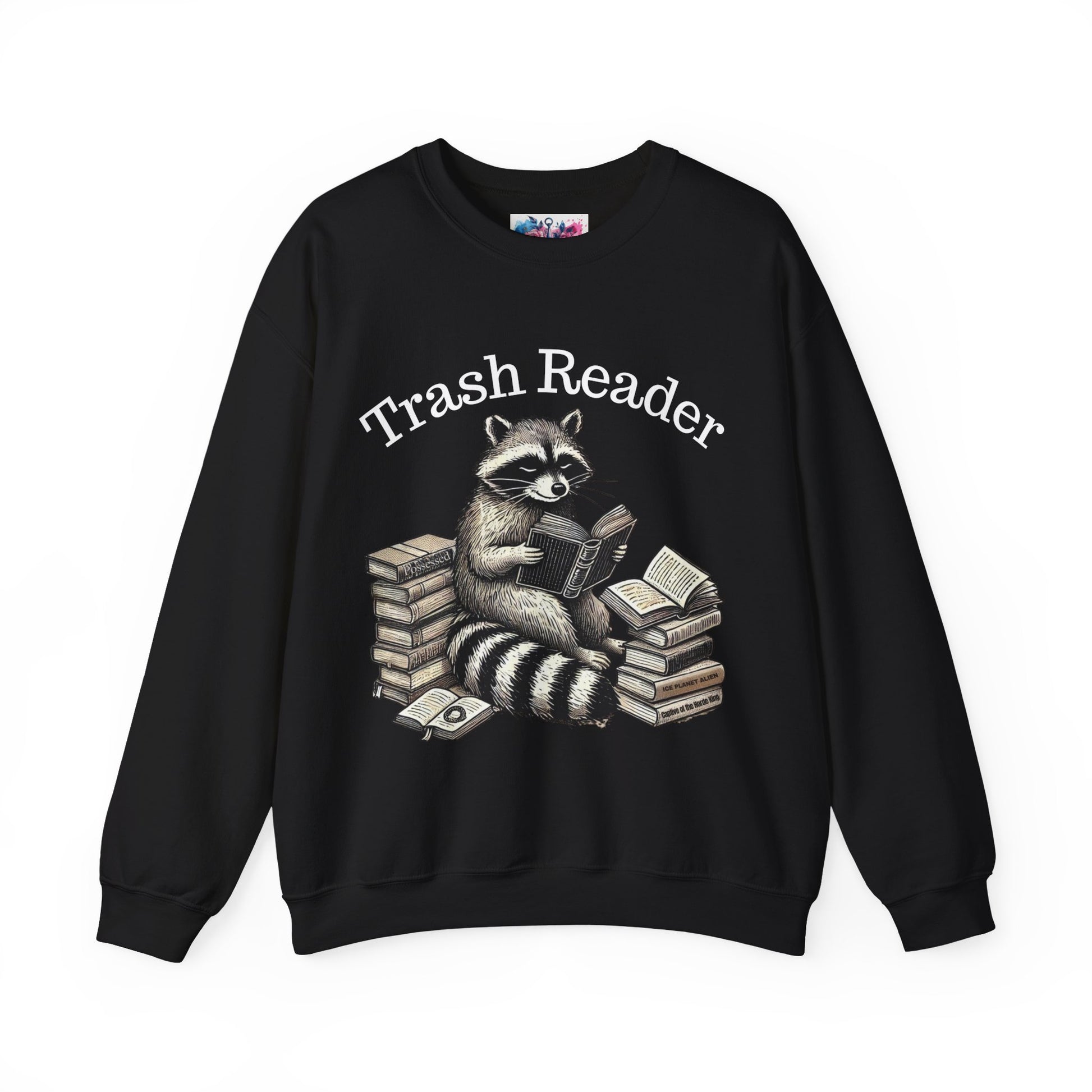 "Trash Reader" Raccoon Book Lover Sweatshirt - MagicMerchEmporium