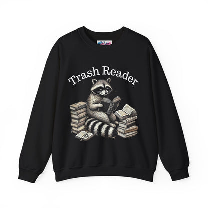 "Trash Reader" Raccoon Book Lover Sweatshirt - MagicMerchEmporium