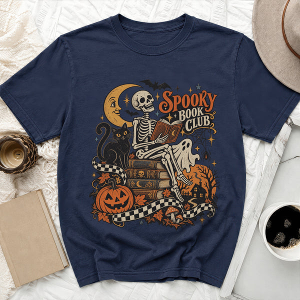Vintage Spooky Book Club Tee in True Navy