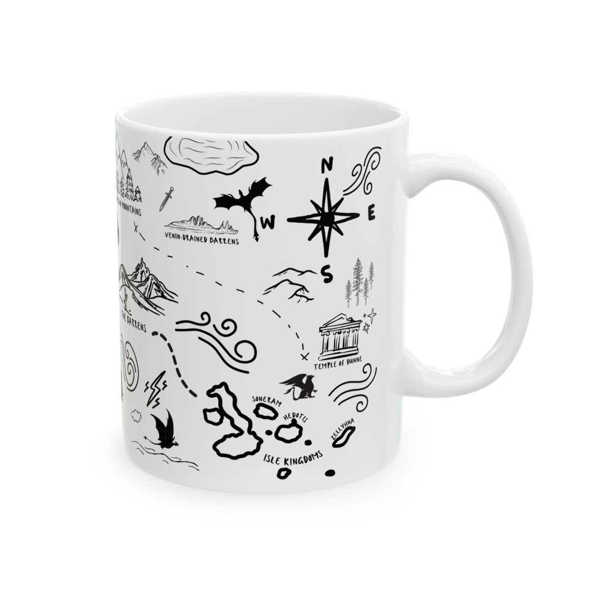 White Fourth Wing Map Mug