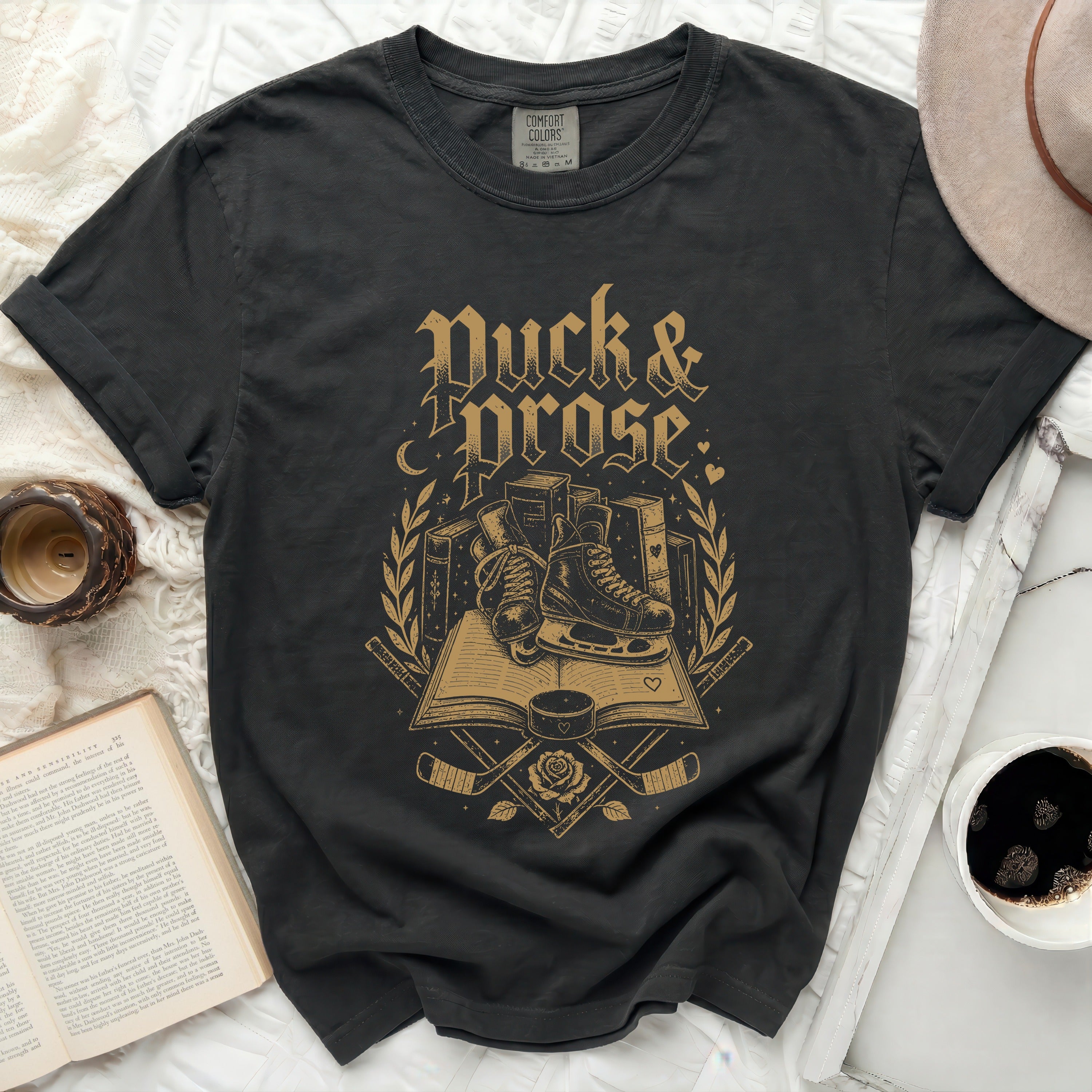 Black t-shirt with gold 