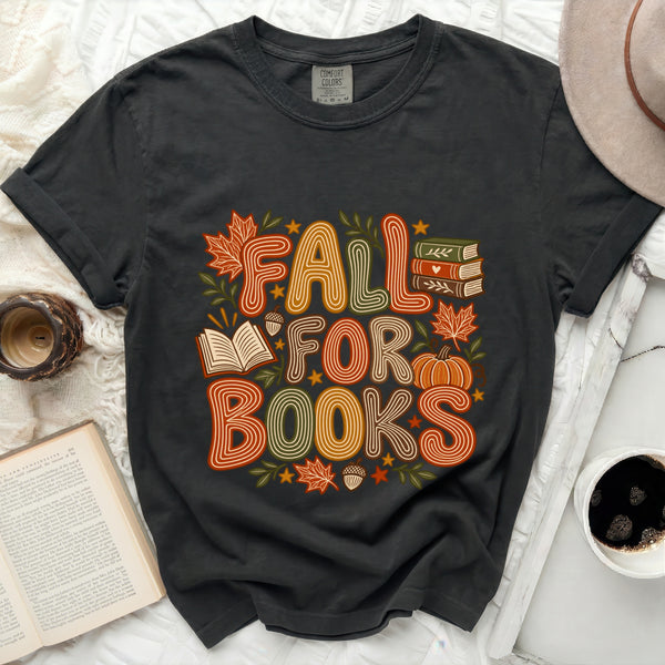 Fall For Books Tee in Black