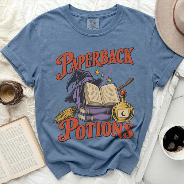 Paperback Potions Tee in Blue Jean