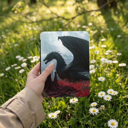 Majestic Black Dragon Red Eyes White Hair Red Garment Art product type