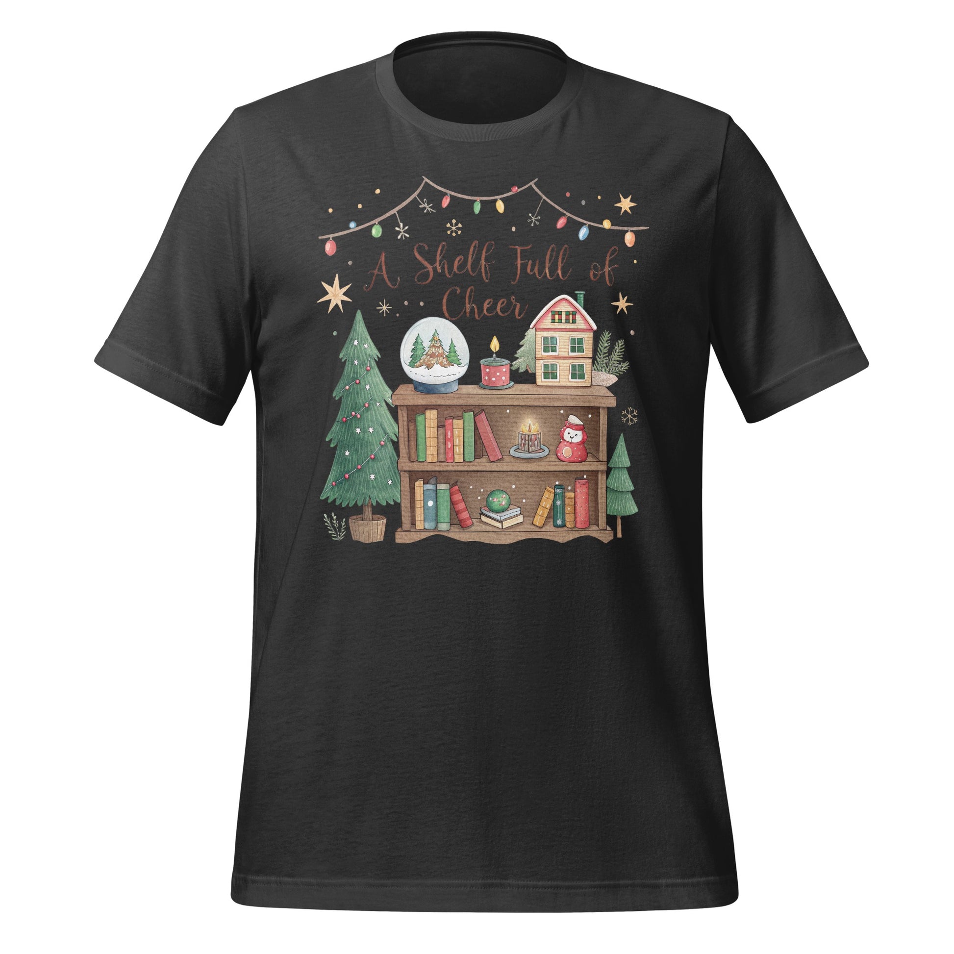 A Shelf Full of Cheer with Christmas Scene Shirt
