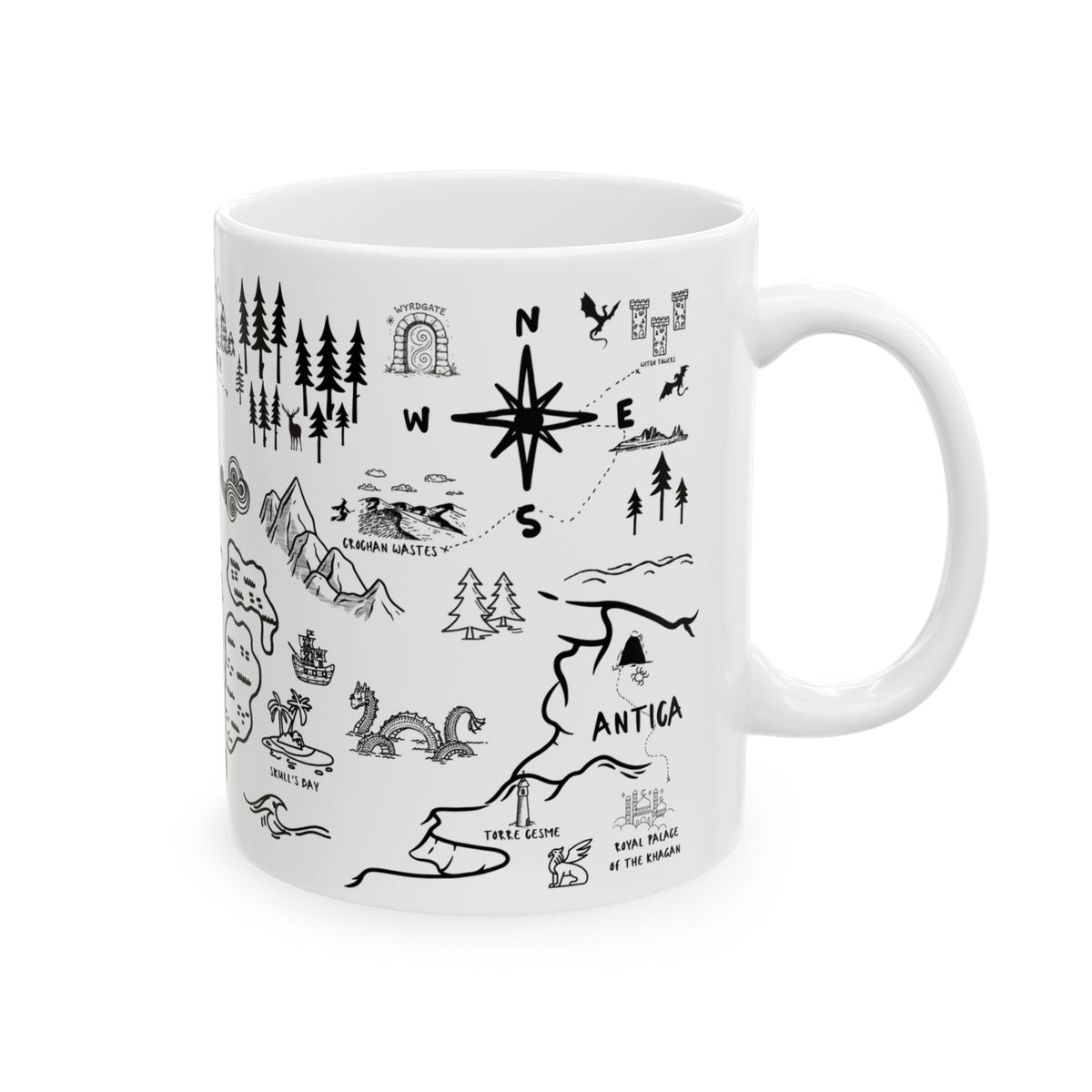 White Throne of Glass Map Mug